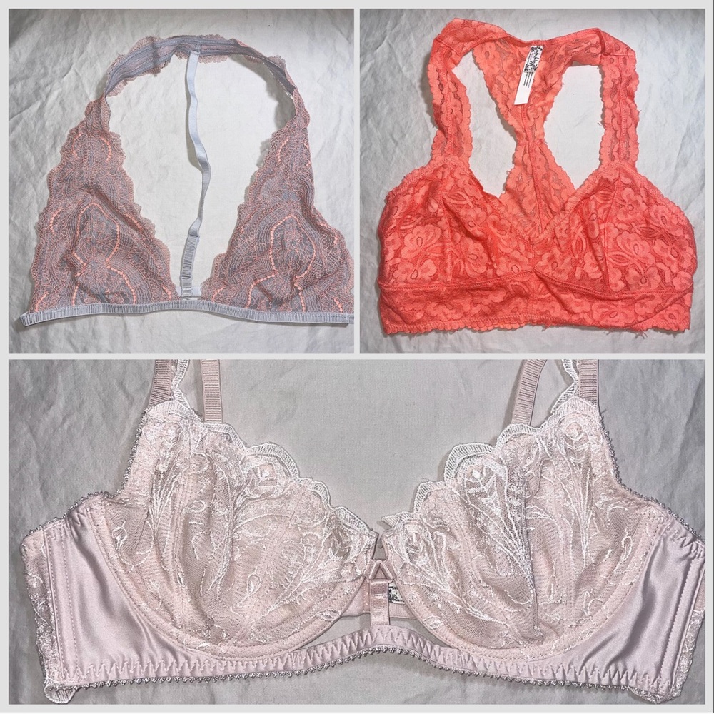 Lot of 3 Pre-Loved Free People Intimately 36b/Medium Bra/Bralettes